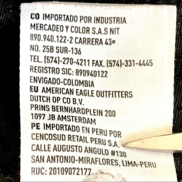 𝅺AMERICAN Eagle USA Black Grey Color Block Hooded Jacket Zip Up Pockets Y2K XS - Picture 11 of 11